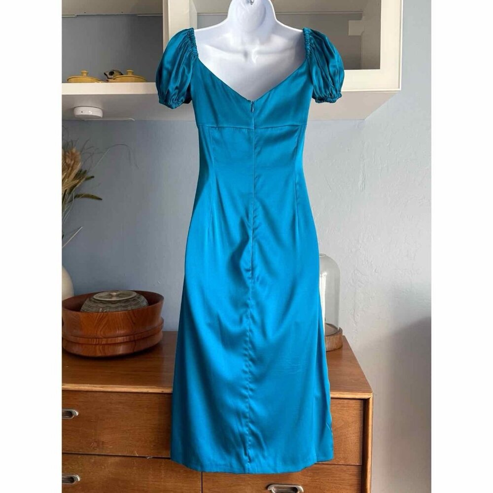 Alexis Cadiz Silk Satin Dress in Capri Blue Size XS - Picture 6 of 11